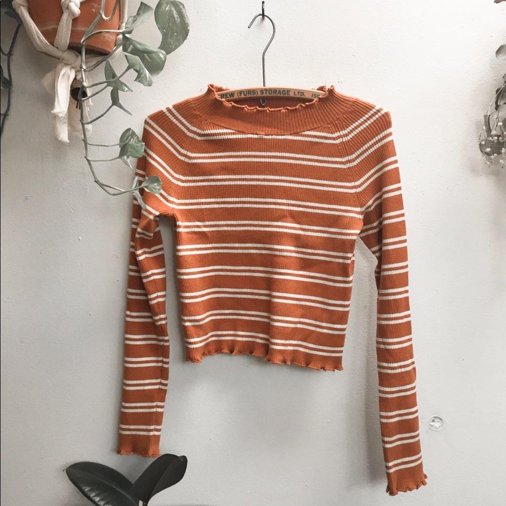 Striped Lettuce Hem Top